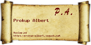Prokup Albert névjegykártya
