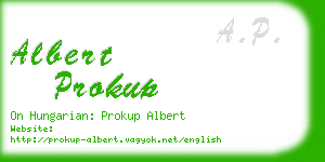 albert prokup business card